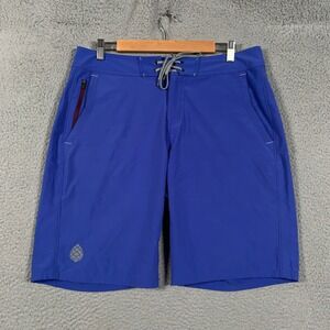 Stio Second Light Board Shorts Mens 33 Blue Performance Stretch Hiking Outdoor